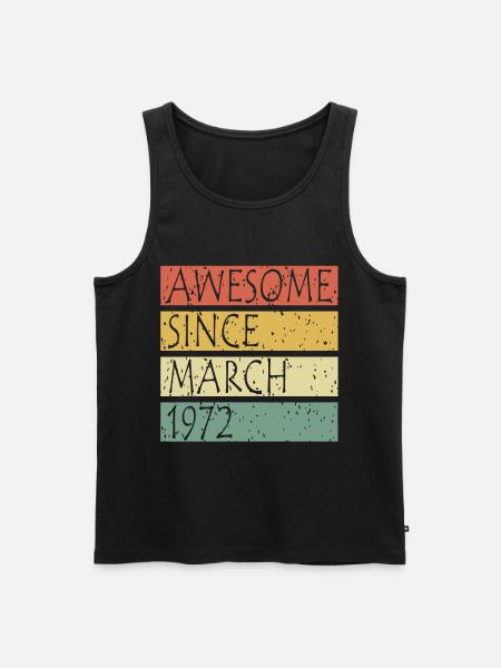March 1972 Born - Men's Premium Organic Tank Top - black
