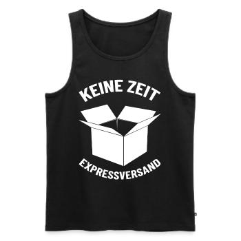 KEINE ZEIT EXPRESSVERSAND PAKET LIEFERUNG - Männer Premium Bio Tank Top - Schwarz - Vorne - Michal (187cm)