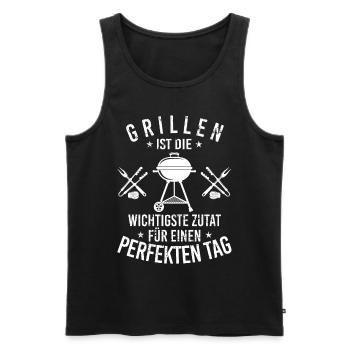 Grillen Grillspruch lustig - Männer Premium Bio Tank Top - Schwarz - Vorne - Michal (187cm)
