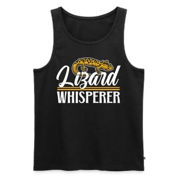 Eidechsenflüsterer Reptil Lizard Eidechse - Männer Premium Bio Tank Top - Schwarz - Vorne - AI Model Male 178 light (178cm)