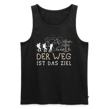 Buen Camino Alpenüberquerung Oberstdorf Meran E5 - Männer Premium Bio Tank Top - Schwarz - Vorne - Michal (187cm)