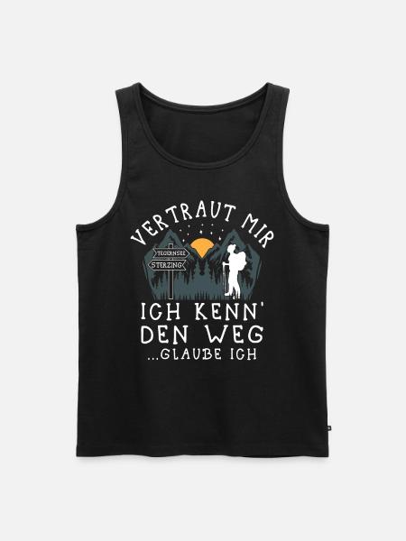 Alpenüberquerung Tegernsee Sterzing Pilgerweg - Männer Premium Bio Tank Top - Schwarz