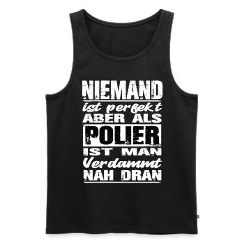 Polier - Männer Premium Bio Tank Top - Schwarz - Vorne - AI Model Male 178 light (178cm)