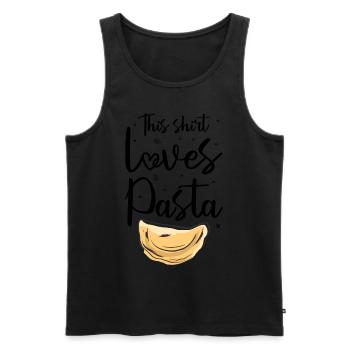This Shirt loves Pasta | Pasta Lover - Männer Premium Bio Tank Top - Schwarz - Vorne - AI Model Male 178 light (178cm)
