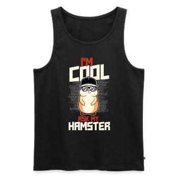 Hamster I'M Cool Ask My Hamster - Men's Premium Organic Tank Top - black - Front - Michal (187cm)