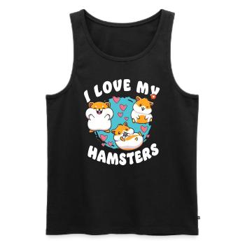 Hamster I Love My Hamsters Squad - Men's Premium Organic Tank Top - black - Front - Michal (187cm)