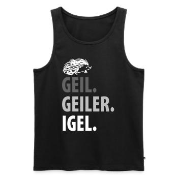 Igel - Männer Premium Bio Tank Top - Schwarz - Vorne - Michal (187cm)
