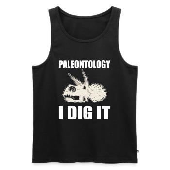 Paleontology I Dig It Fossil Hunting - Men's Premium Organic Tank Top - black - Front - AI Model Male 178 light (178cm)