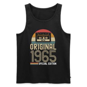 Retro Vintage 1965 Born Birthday Vintage - Men's Premium Organic Tank Top - black - Front - Michal (187cm)