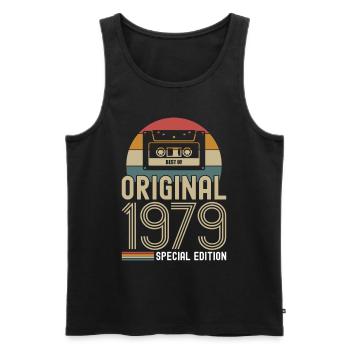 Retro Vintage 1979 Born Birthday Vintage - Men's Premium Organic Tank Top - black - Front - Michal (187cm)