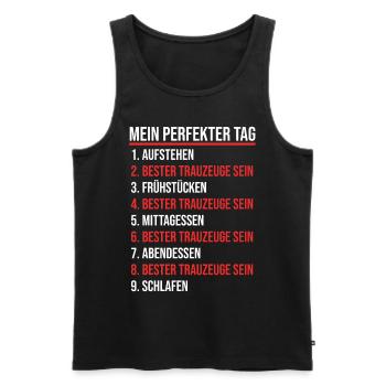 Trauzeuge - Männer Premium Bio Tank Top - Schwarz - Vorne - Michal (187cm)