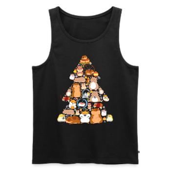 Hamster Christmas Tree Hammy - Men's Premium Organic Tank Top - black - Front - Michal (187cm)