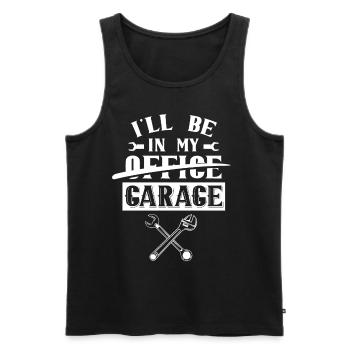 I Am In My Office In The Garage Mechanic - Men's Premium Organic Tank Top - black - Front - AI Model Male 178 light (178cm)