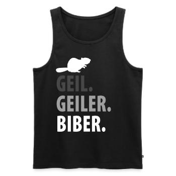Biber - Männer Premium Bio Tank Top - Schwarz - Vorne - AI Model Male 178 light (178cm)