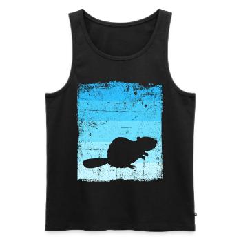 Biber - Männer Premium Bio Tank Top - Schwarz - Vorne - AI Model Male 178 light (178cm)