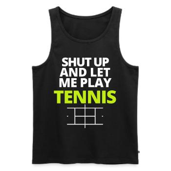 tennis / Tennis / Tennis spieler / Tennis Spielen - Männer Premium Bio Tank Top - Schwarz - Vorne - AI Model Male 178 light (178cm)
