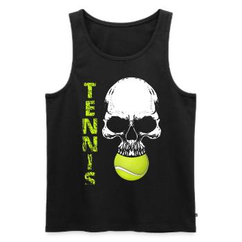 tennis / Tennis / Tennis spieler / Tennis Spielen - Männer Premium Bio Tank Top - Schwarz - Vorne - AI Model Male 178 light (178cm)