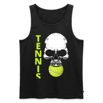 tennis / Tennis / Tennis spieler / Tennis Spielen - Männer Premium Bio Tank Top - Schwarz - Vorne - AI Model Male 178 light (178cm)