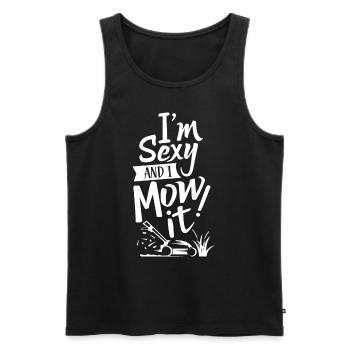 Lawn Mowing Lawn Mower Lawn Grass - Men's Premium Organic Tank Top - black - Front - AI Model Male 178 light (178cm)