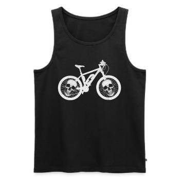 Vélo avec crânes sur roues Cyclisme - Débardeur bio Premium Homme - noir - Devant - AI Model Male 178 light (178cm)