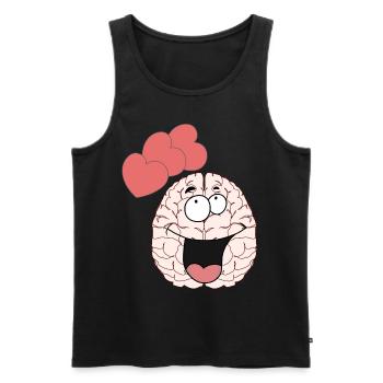 Cerveau Cerveau Sentiments Amour Partenariat Valentin - Débardeur bio Premium Homme - noir - Devant - Michal (187cm)