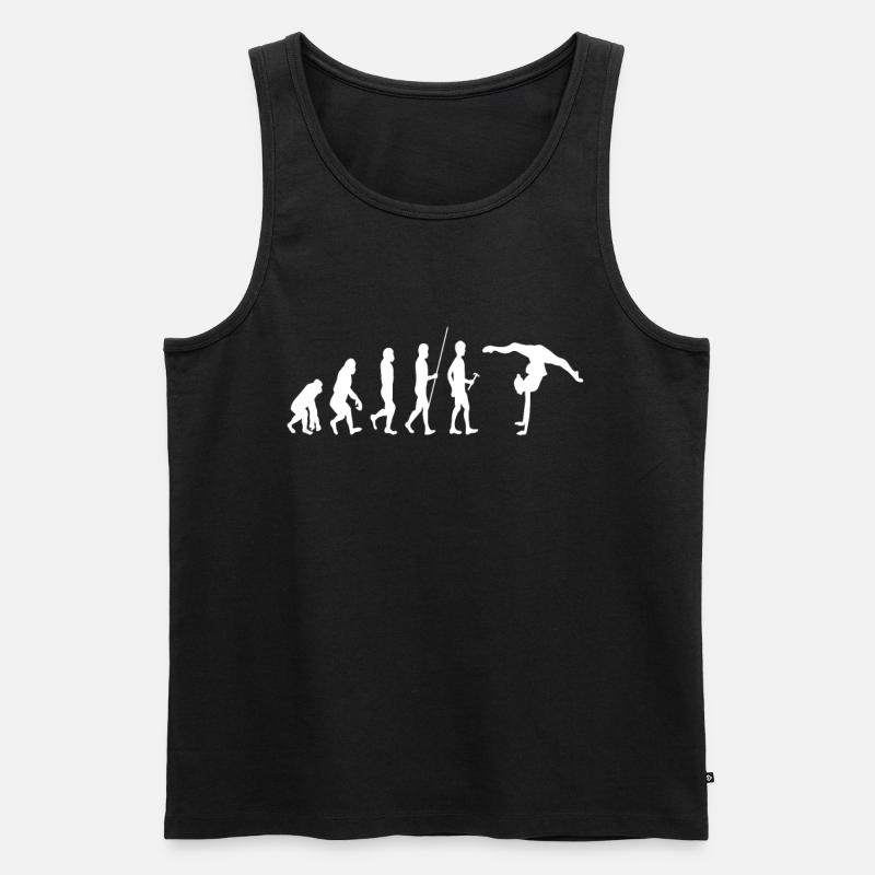 Évolution de la gymnastique - Débardeur bio Premium Homme - noir