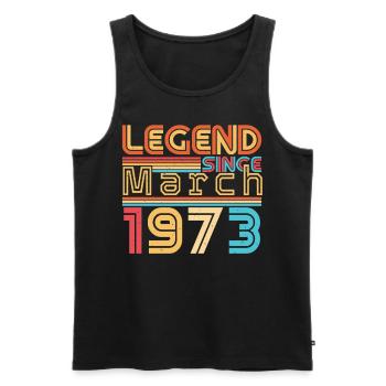 March 1973 Retro Legend - Men's Premium Organic Tank Top - black - Front - Michal (187cm)