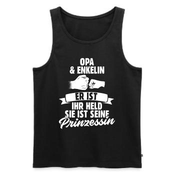 Opa Enkelin - Männer Premium Bio Tank Top - Schwarz - Vorne - Michal (187cm)