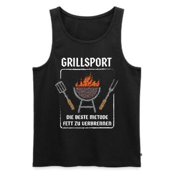 Grillen Grill BBQ Fleisch Griller - Männer Premium Bio Tank Top - Schwarz - Vorne - Michal (187cm)