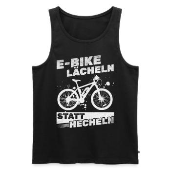 Elektrofahrrad E-Bike Radfahrer E-Bike Lächeln - Männer Premium Bio Tank Top - Schwarz - Vorne - Michal (187cm)