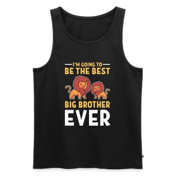 Ich werde der beste große Bruder aller Zeiten - Männer Premium Bio Tank Top - Schwarz - Vorne - Michal (187cm)