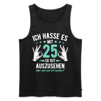 25. Geburtstag Mann & Frau 25 Jahre Deko Spruch - Männer Premium Bio Tank Top - Schwarz - Vorne - AI Model Male 178 light (178cm)