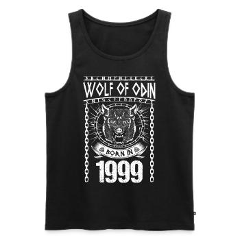 Wolf Odins Geri Freki Geburtsjahr 1999 Wikinger - Männer Premium Bio Tank Top - Schwarz - Vorne - AI Model Male 178 light (178cm)