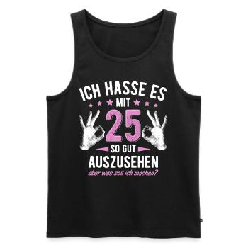 25. Geburtstag Mann & Frau 25 Jahre Deko Spruch - Männer Premium Bio Tank Top - Schwarz - Vorne - AI Model Male 178 light (178cm)