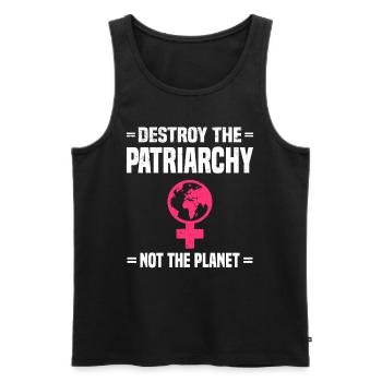 Feminismus Gleichberechtigung Frauenpower Spruch - Männer Premium Bio Tank Top - Schwarz - Vorne - Michal (187cm)