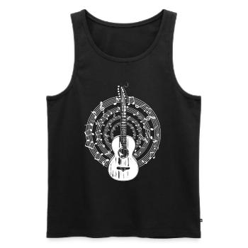 Retro Acoustic Guitar Notes musicales Guitariste - Débardeur bio Premium Homme - noir - Devant - Michal (187cm)