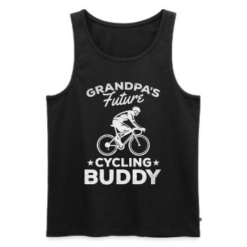 Radfahren Opas Zukunft Radfahren Buddy - Männer Premium Bio Tank Top - Schwarz - Vorne - Michal (187cm)