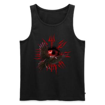 Vegvisir Odin avec Hugin et Munin - Vikings - Débardeur bio Premium Homme - noir - Devant - Michal (187cm)