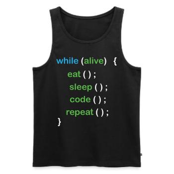 Python Coding Software Developer - Männer Premium Bio Tank Top - Schwarz - Vorne - AI Model Male 178 light (178cm)