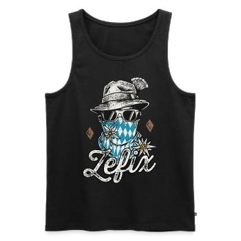 Zefix Shirt Trachten T-Shirt bayrisch Bayern - Männer Premium Bio Tank Top - Schwarz - Vorne - AI Model Male 178 light (178cm)