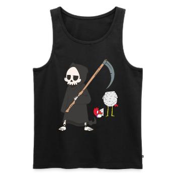 Death Grim Reaper Chicken Horror Halloween Head Brutal - Men's Premium Organic Tank Top - black - Front - AI Model Male 178 light (178cm)