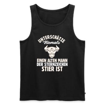 Sternzeichen Stier - Männer Premium Bio Tank Top - Schwarz - Vorne - Michal (187cm)