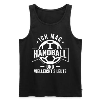 Ich mag Handball und vielleicht 3 Leute Handballer - Männer Premium Bio Tank Top - Schwarz - Vorne - AI Model Male 178 light (178cm)