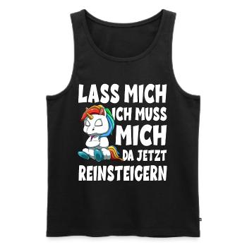 Lass mich ich muss mich da jetzt reinsteigern - Männer Premium Bio Tank Top - Schwarz - Vorne - AI Model Male 178 light (178cm)
