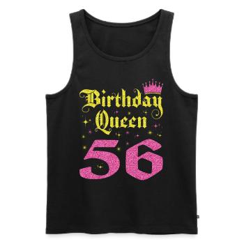 56e anniversaire Reine 56 ans Cadeau d’anniversaire - Débardeur bio Premium Homme - noir - Devant - AI Model Male 178 light (178cm)