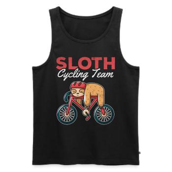 Mountainbiken Faultier Radfahren Team Fahrrad - Männer Premium Bio Tank Top - Schwarz - Vorne - Michal (187cm)