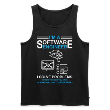 I'm a Software Engineer Software Developer - Men's Premium Organic Tank Top - black - Front - AI Model Male 178 light (178cm)