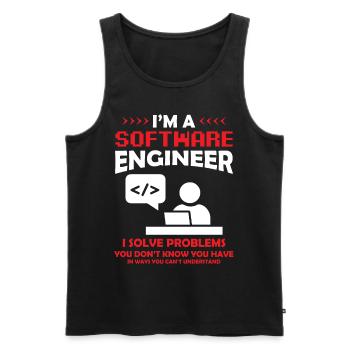 I'm a Software Engineer Software Developer - Men's Premium Organic Tank Top - black - Front - AI Model Male 178 light (178cm)