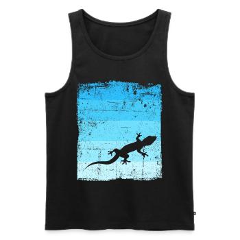 GECKO - Männer Premium Bio Tank Top - Schwarz - Vorne - AI Model Male 178 light (178cm)