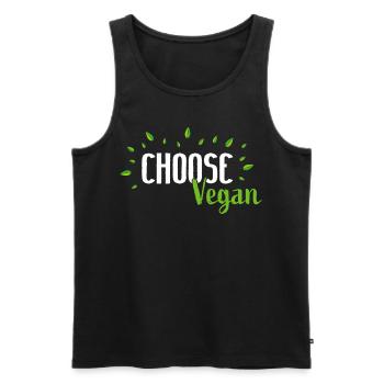 Végétalien Végétalien Végétalien Vegan Vegan Vegan - Débardeur bio Premium Homme - noir - Devant - AI Model Male 178 light (178cm)